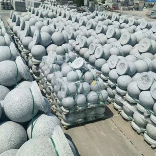 常德 花岗岩实心圆球，石球，挡车球，挡车石，车止石，路障石。