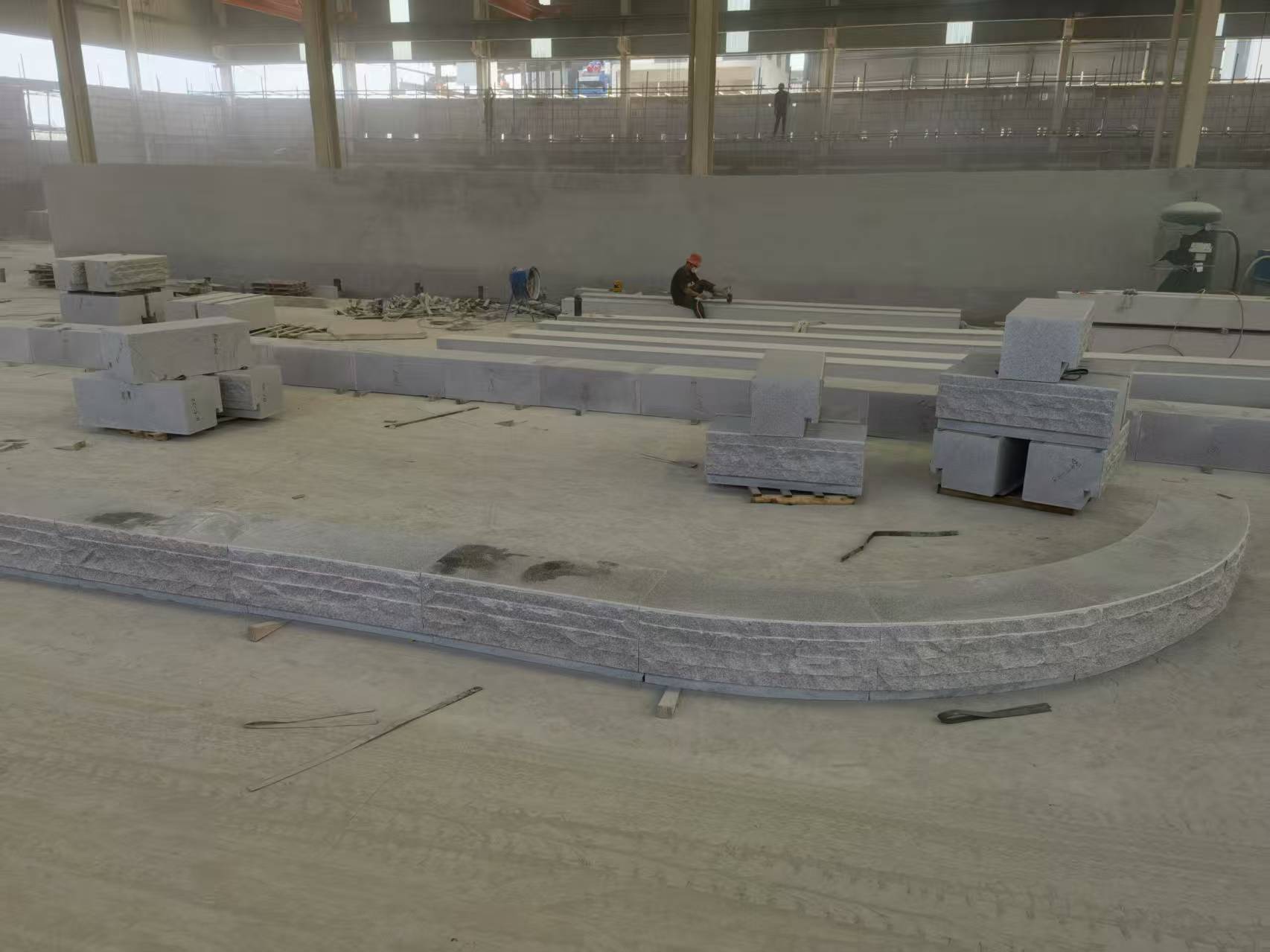 常德 芝麻白整石坐凳（光面+自然面）