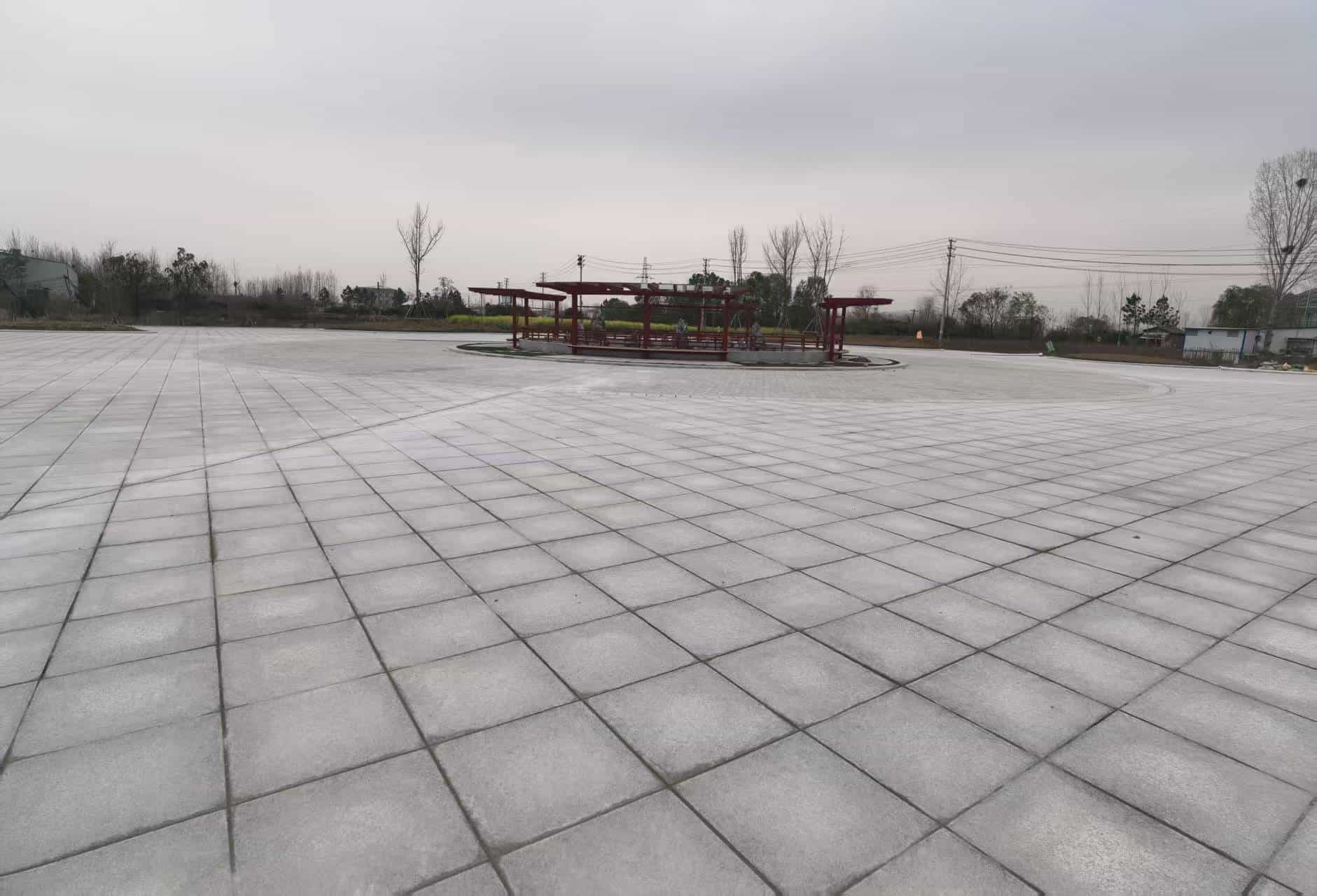 常德 芝麻白火烧面-公园广场地铺效果