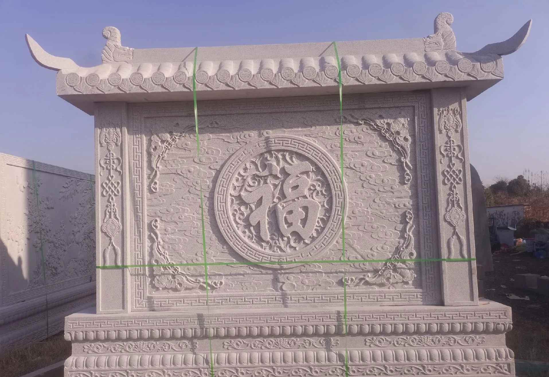 常德 芝麻白花岗岩屏风，照壁，影壁