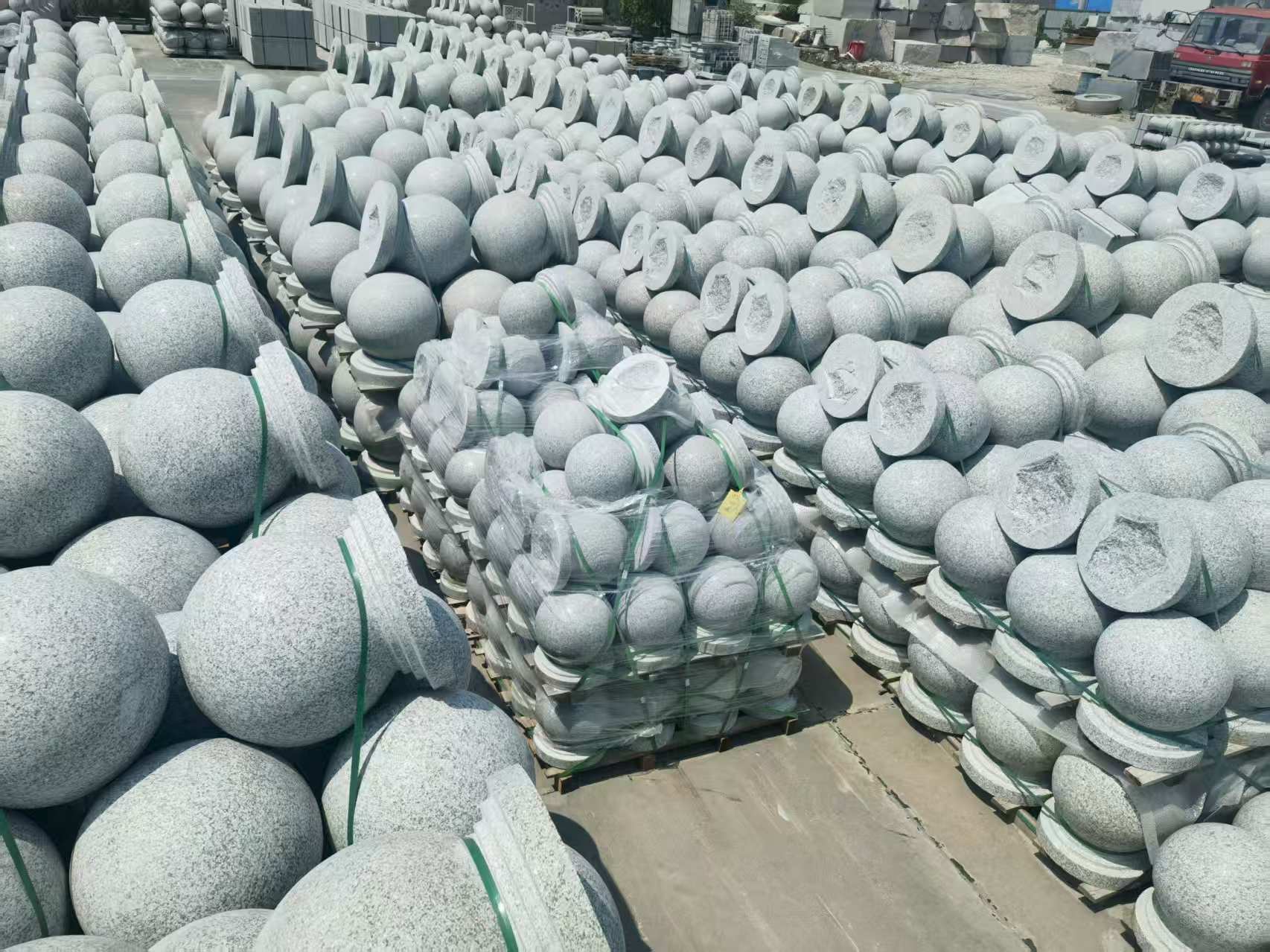 常德 花岗岩实心圆球，石球，挡车球，挡车石，车止石，路障石。