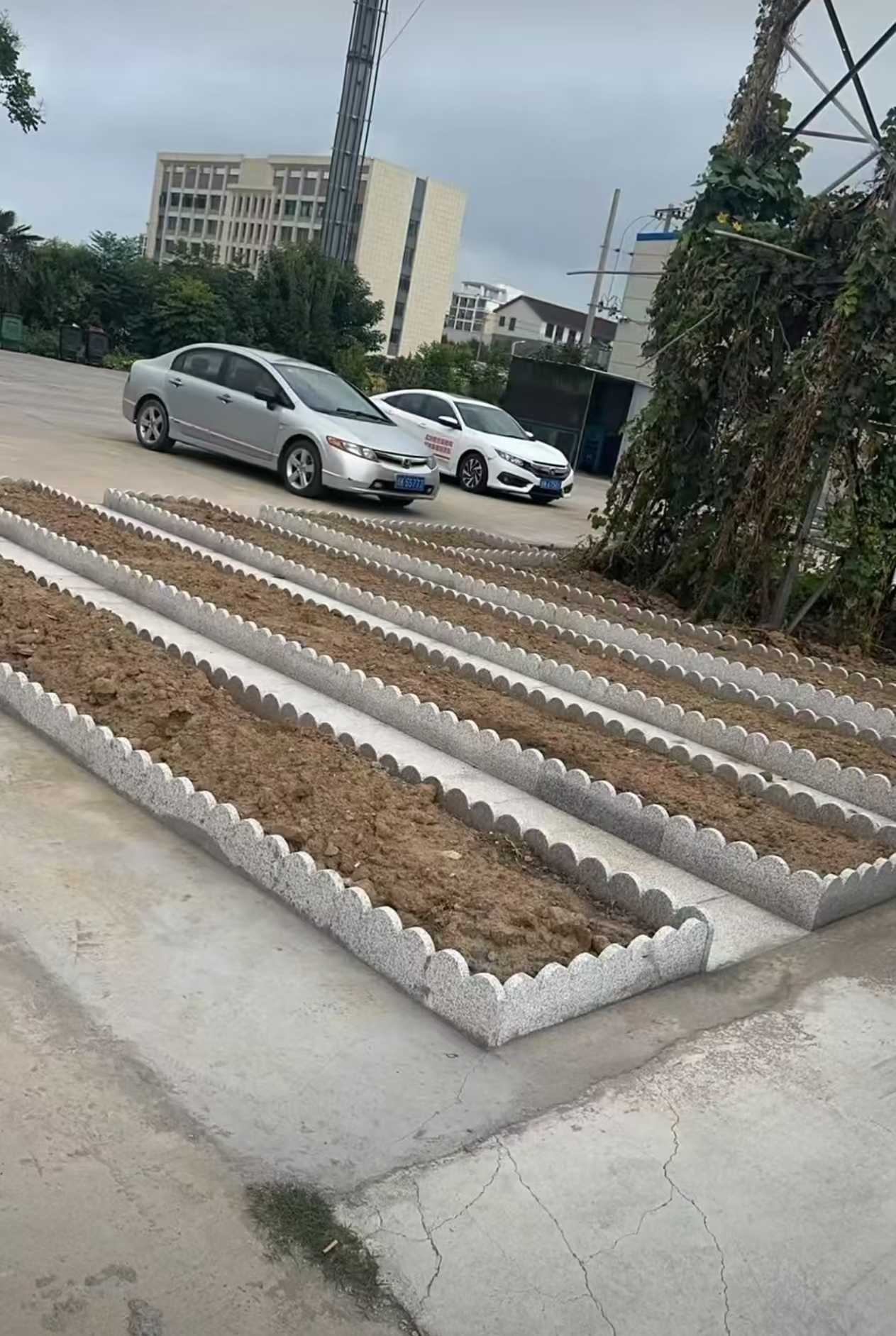 常德 花边石、花围石、花园石安装效果