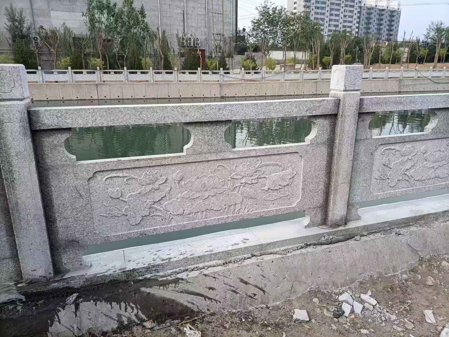 常德 芙蓉白大花桥梁、河道，石材栏杆、围栏、护栏